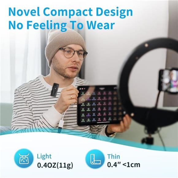 Mini Wireless Lapel Lavalier Microphone for Android,  - 2 Pack - Picture 7 of 7